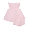 Minymo Short-Sleeve Dress with Shorts Set - Light Rose