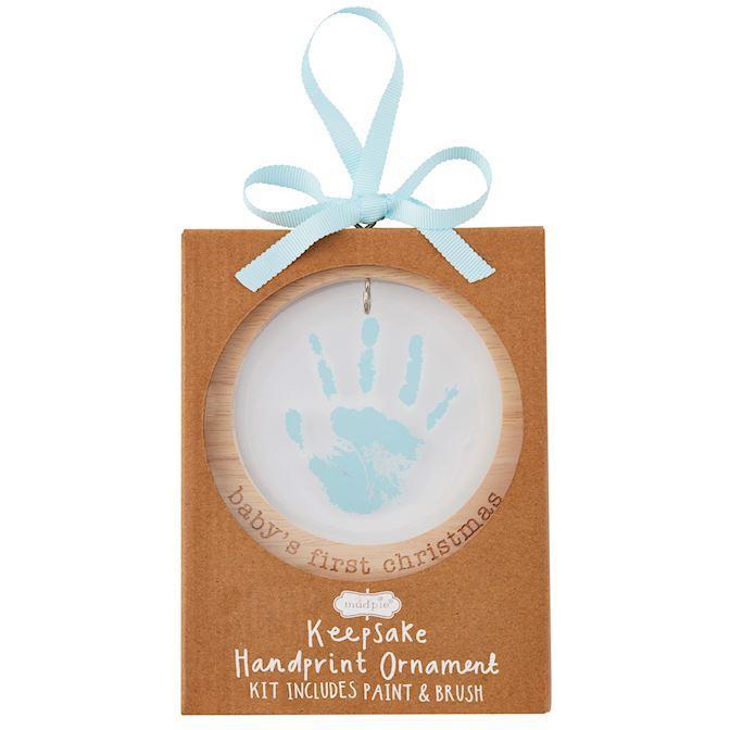 Mud Pie Blue Handprint Ornament