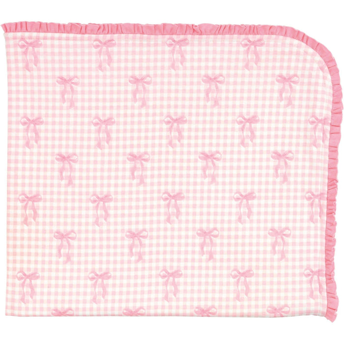 Mud Pie Gingham Bow Arrival Blanket