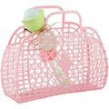 Mud Pie Pink Jelly Tote And Bubbles