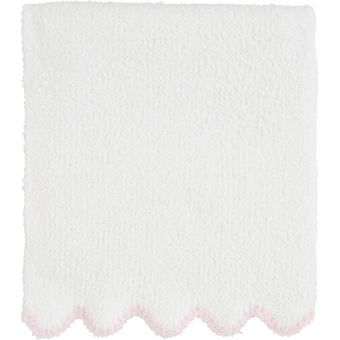 Mud Pie Pink Scallop Chenille Blanket