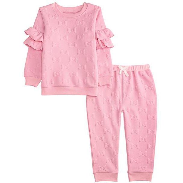 Mud Pie Quilted Bow Two-Piece Jogger Set