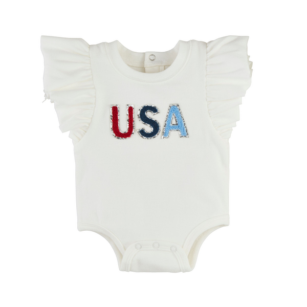 Mud Pie USA Ruffled Baby Bodysuit