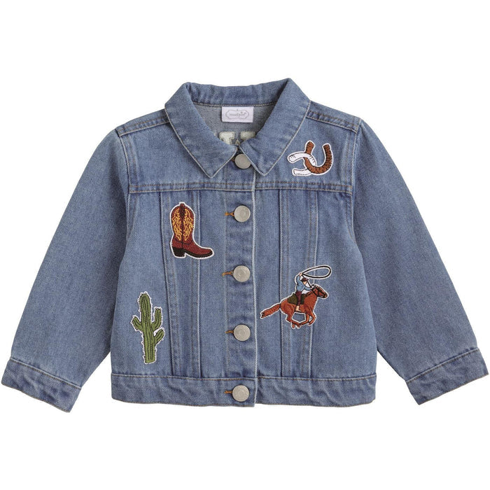 Mud Pie Western Denim Patch Jacket