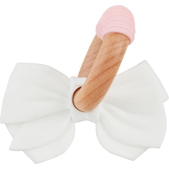 Mud Pie White Bow Silicone Teether