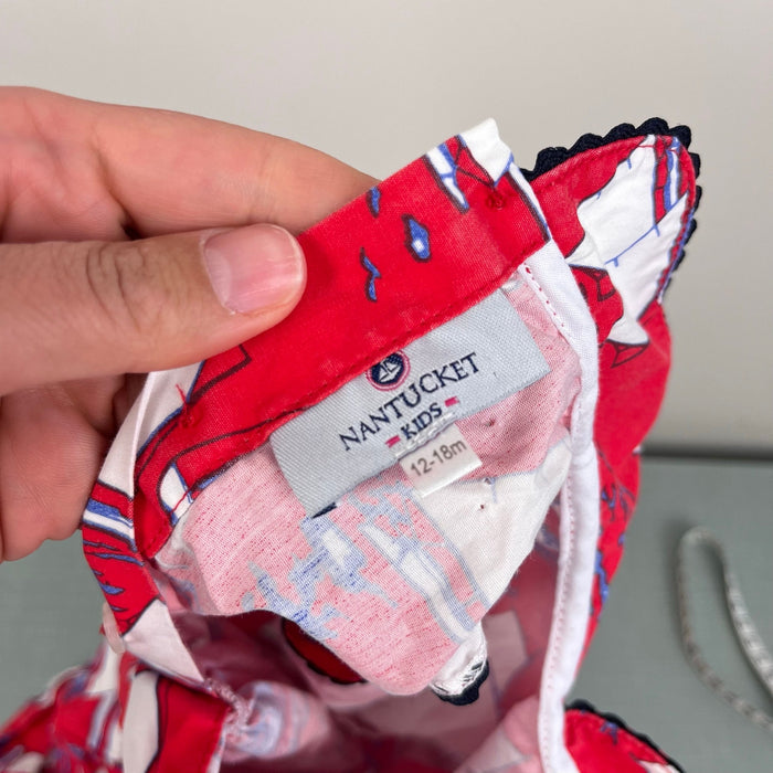 Nantucket Kids Sleeveless Red Sailboat Dress 12-18 Months