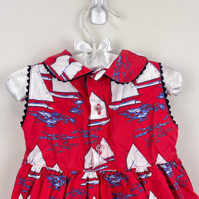 Nantucket Kids Sleeveless Red Sailboat Dress 12-18 Months