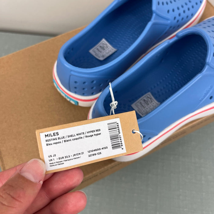 Native Miles Kids Slip On Shoes Resting Blue 2 NWT