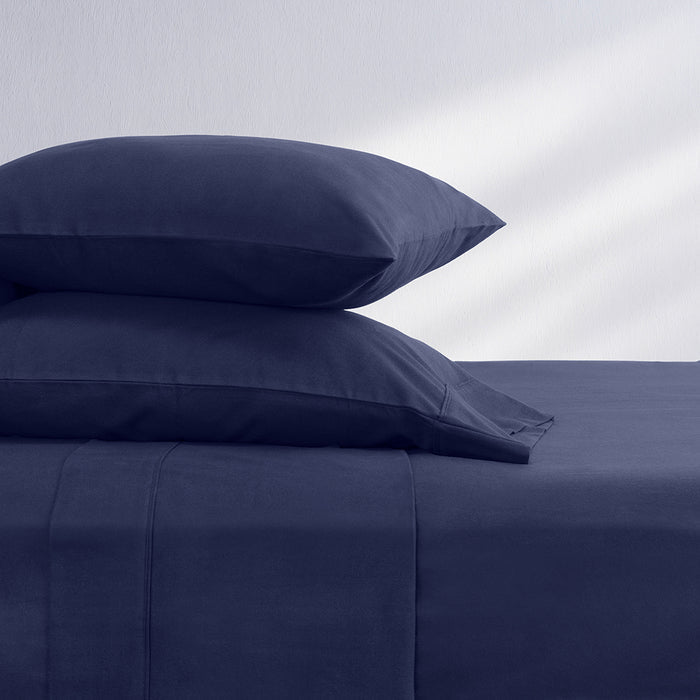 Navy Blue Flannel Flat Sheet