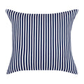 Navy Blue Striped Square Throw Pillow