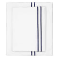 Navy Lines Embroidered Sheet Set (Fitted, Flat, & Pillow Cases)