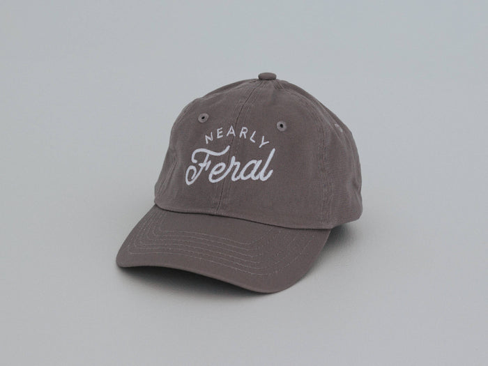 Nearly Feral Charcoal Twill Hat • Modern Funny Kids Cap