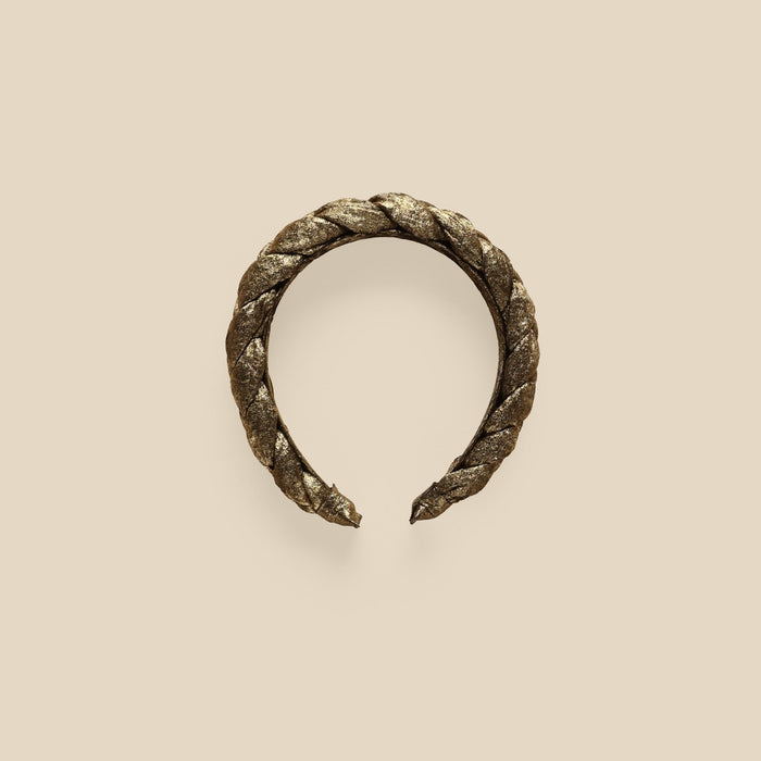 Noralee Metallic Braided Headband | Gold