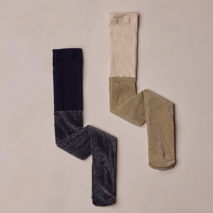 Noralee Shimmer Tights | Black, Ecru
