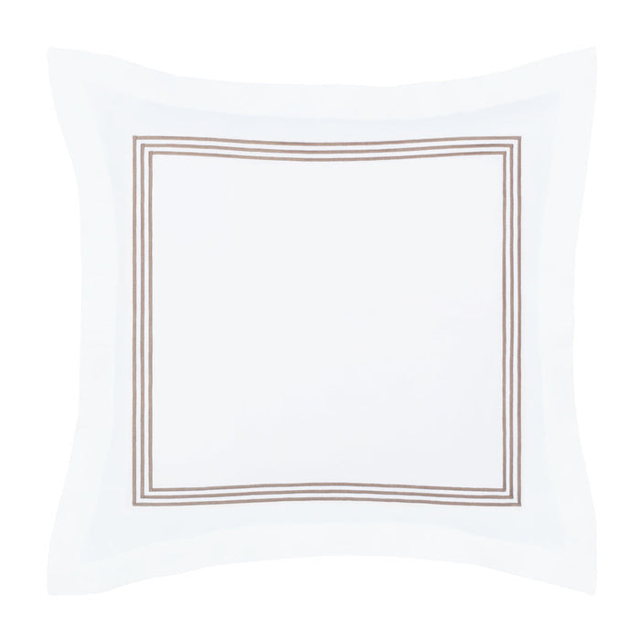 Octavia Taupe Embroidered Percale Euro Sham
