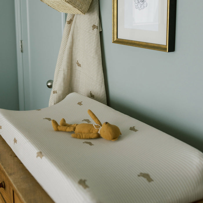 Oilo Bear Convertible Moses Basket Sheet & Extra Small Changing Pad Cover