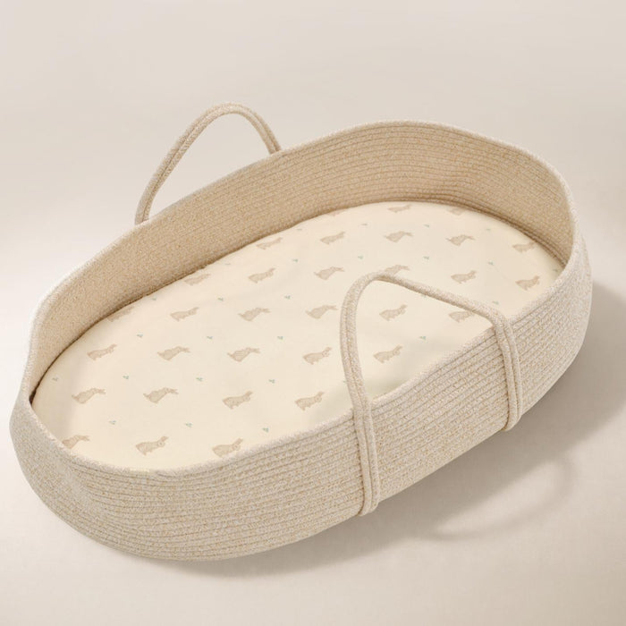 Oilo Bunny Convertible Moses Basket Sheet & Extra Small Changing Pad Cover
