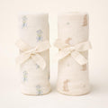 Oilo Bunny & Lily of the Valley Jersey Swaddle Blanket Set