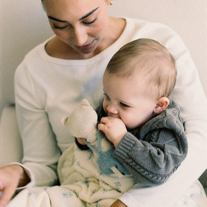 Oilo Bunny & Lily of the Valley Jersey Swaddle Blanket Set