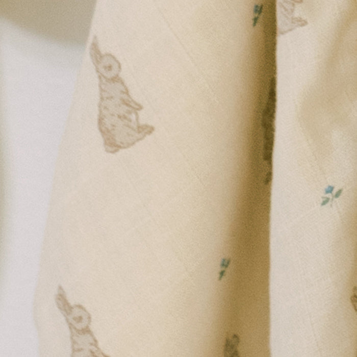 Oilo Bunny & Lily of the Valley Muslin Swaddle Blanket Set