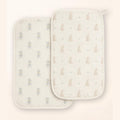 Oilo Bunny & Lily of the Valley Premium Muslin Burp Cloth 2-Pack