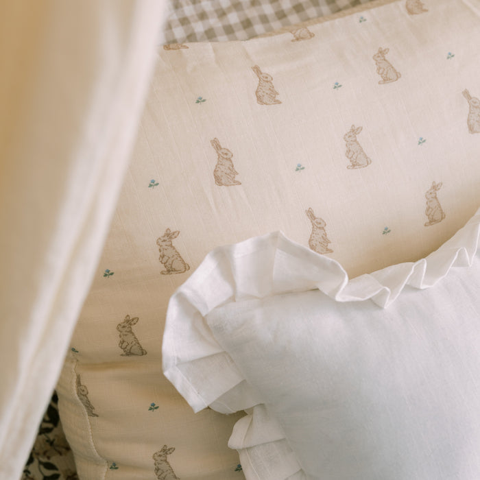 Oilo Bunny Premium Muslin Crib Quilt & Sham Set