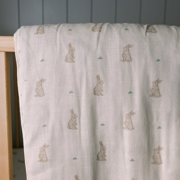 Oilo Bunny Premium Muslin Crib Quilt & Sham Set