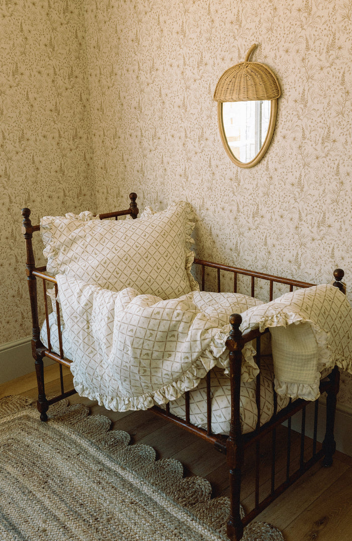 Oilo Butter Yellow Duck Premium Muslin Crib Quilt & Sham Set