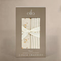 Oilo Dainty Floral & Sea Moss Sage Green Stripe Jersey Swaddle Set