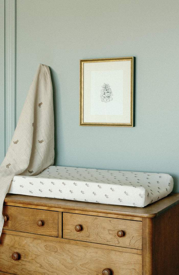 Oilo Mushroom Nursery Convertible Bassinet Sheet & Changing Pad Cover