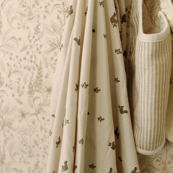 Oilo Squirrel & Mushroom Jersey Swaddle Blanket Set