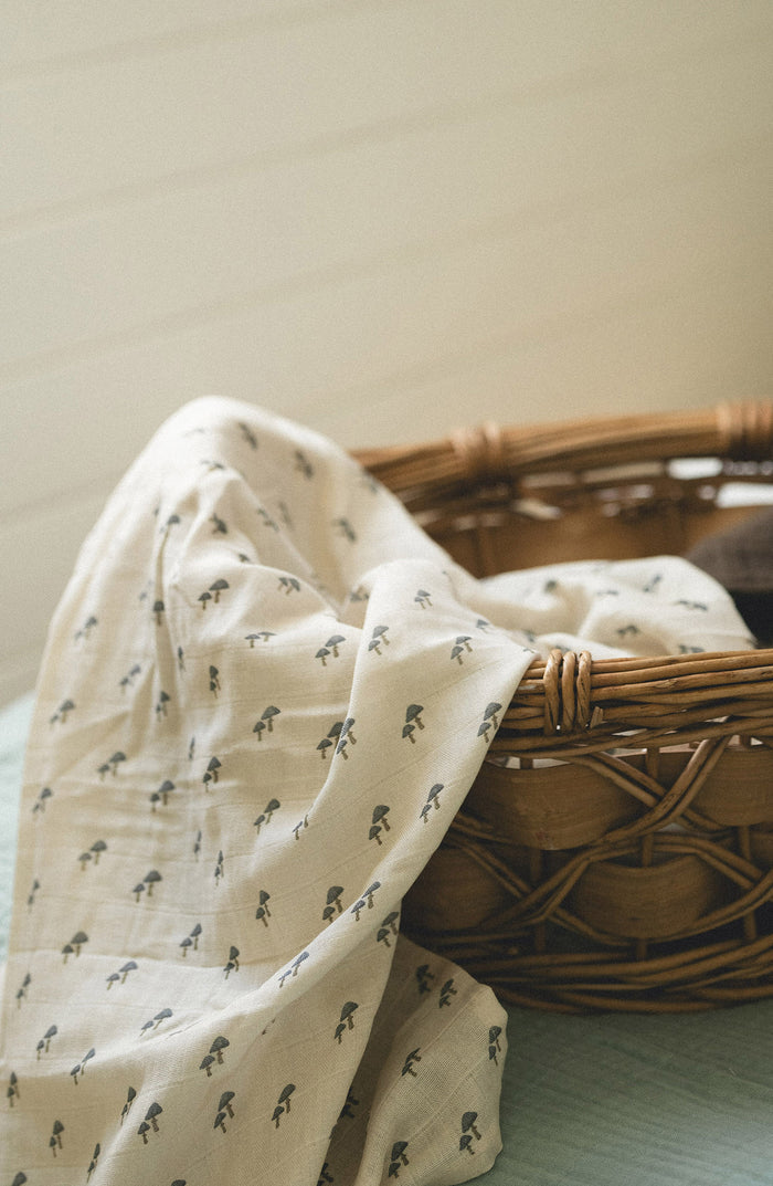 Oilo Squirrel & Mushroom Muslin Swaddle Blanket Set