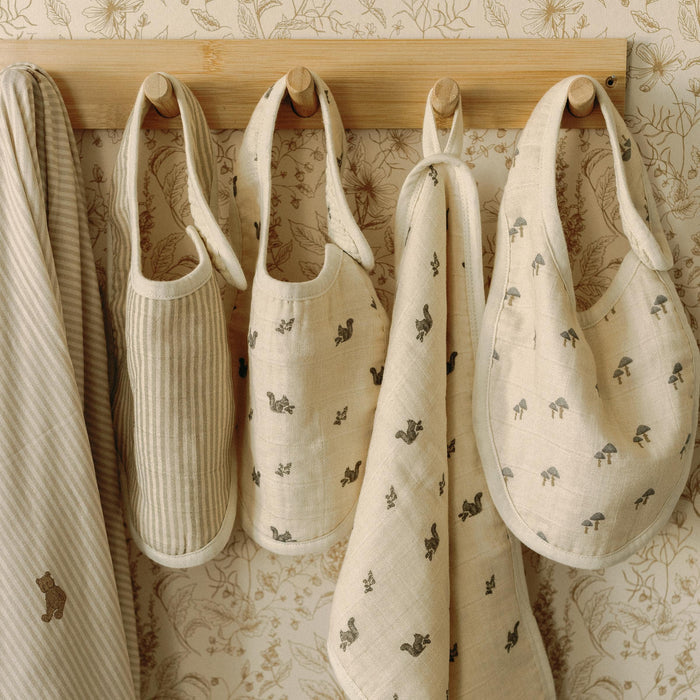 Oilo Squirrel & Mushroom Premium Muslin Burp Cloth 2-Pack