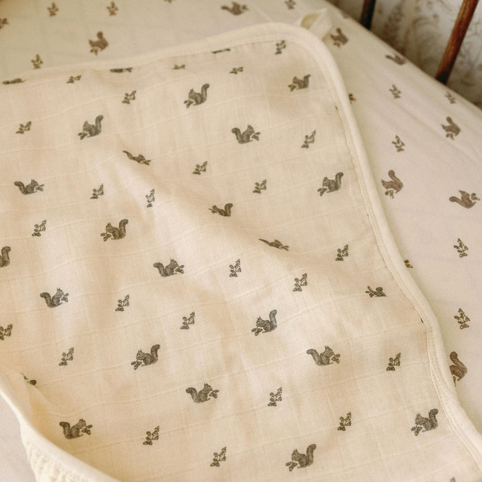 Oilo Squirrel & Mushroom Premium Muslin Burp Cloth 2-Pack