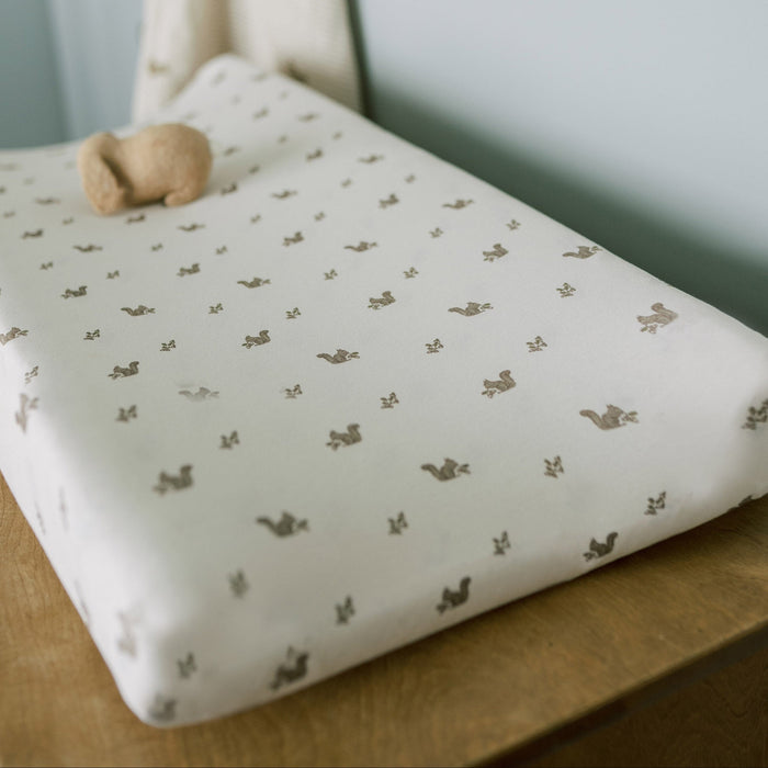 Oilo Squirrel Nursery Convertible Bassinet Sheet & Changing Pad Cover