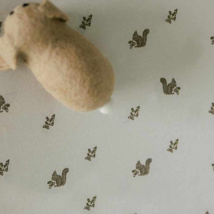 Oilo Squirrel Nursery Convertible Bassinet Sheet & Changing Pad Cover