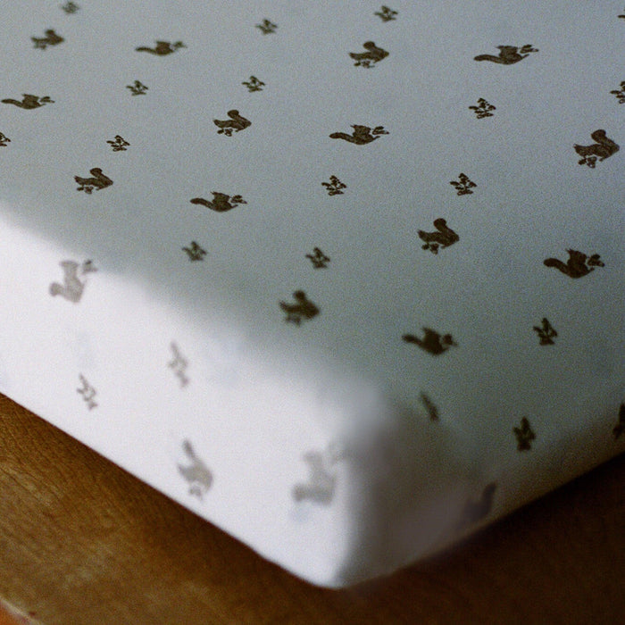 Oilo Squirrel Nursery Convertible Bassinet Sheet & Changing Pad Cover
