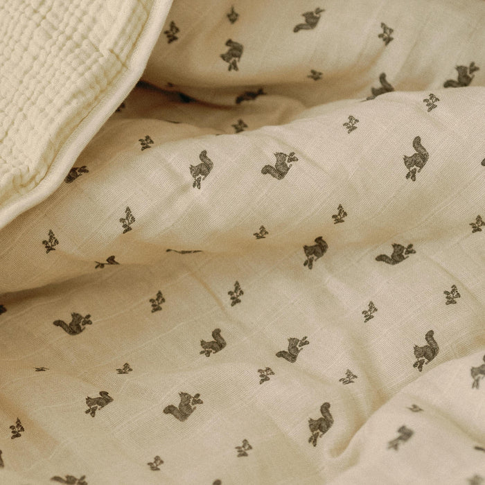 Oilo Squirrel Premium Muslin Crib Quilt & Sham Set