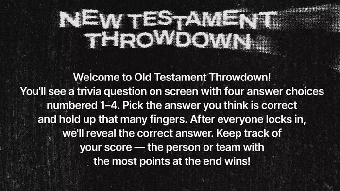 Old Testament Throwdown