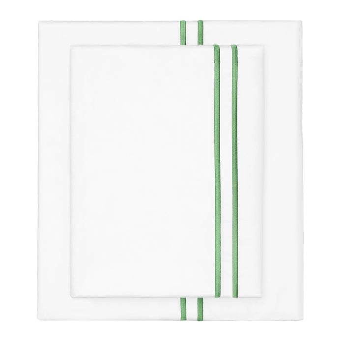 Palm Green Lines Embroidered Flat Sheet