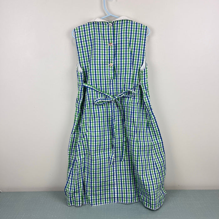Papo d'Anjo Sleeveless Blue Green Plaid Dress 8