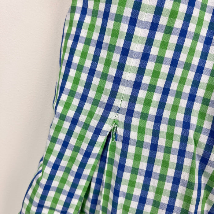 Papo d'Anjo Sleeveless Blue Green Plaid Dress 8