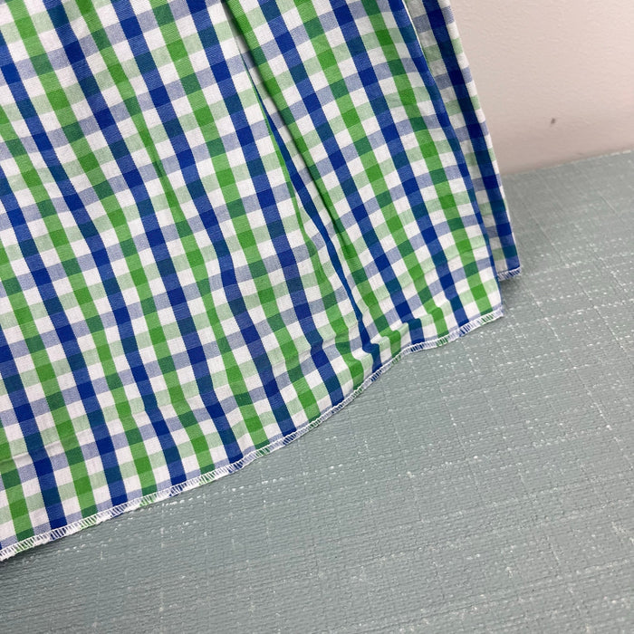 Papo d'Anjo Sleeveless Blue Green Plaid Dress 8