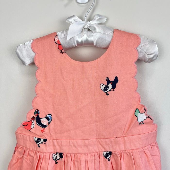 Petit Peony Peach Pink Chicken Scallop Sun Dress 5T NWT