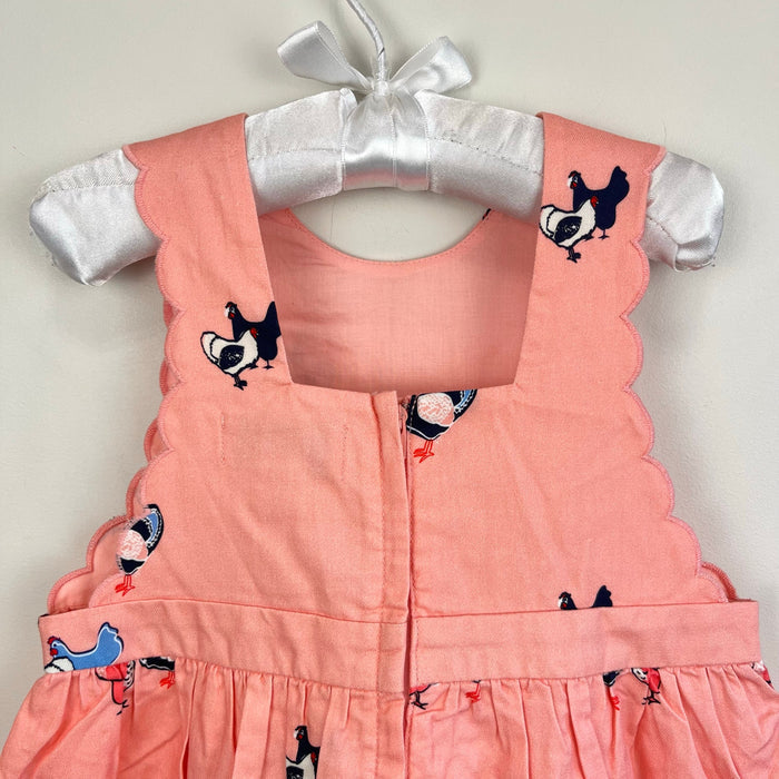Petit Peony Peach Pink Chicken Scallop Sun Dress 5T NWT