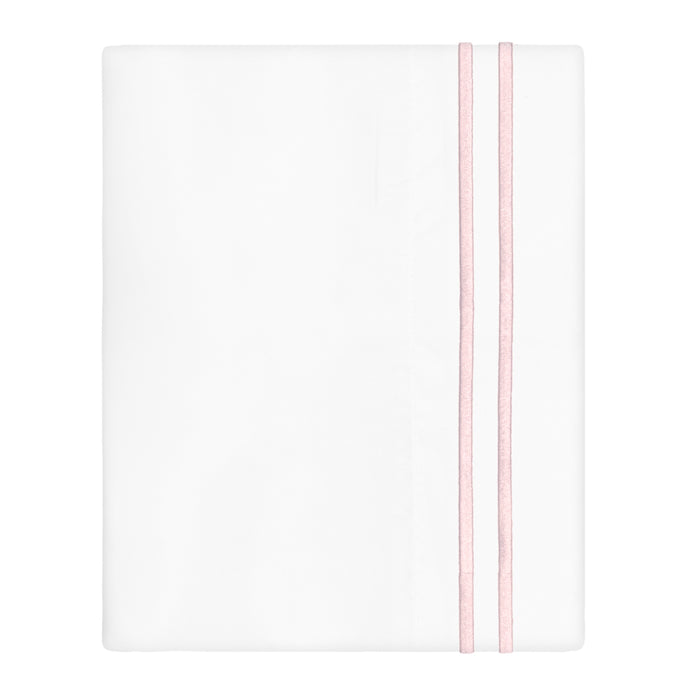 Pink Lines Embroidered Pillowcase Pair