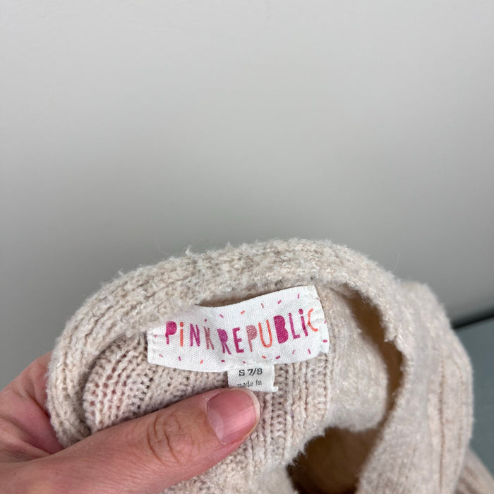Pink Republic Girls Cream Cardigan Sweater S 7/8