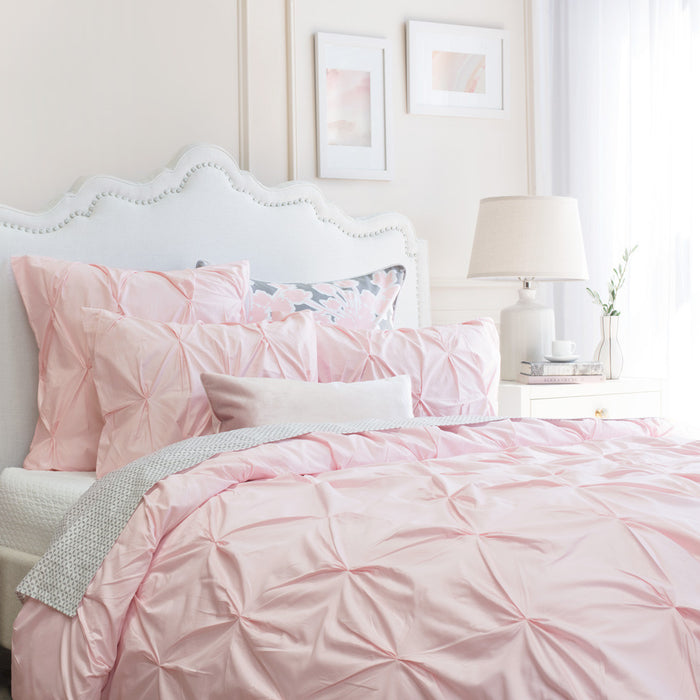 Pink Valencia Pintuck Euro Sham