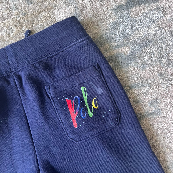 Polo Ralph Lauren Logo Fleece Jogger Pant Navy Paint Splatter 6
