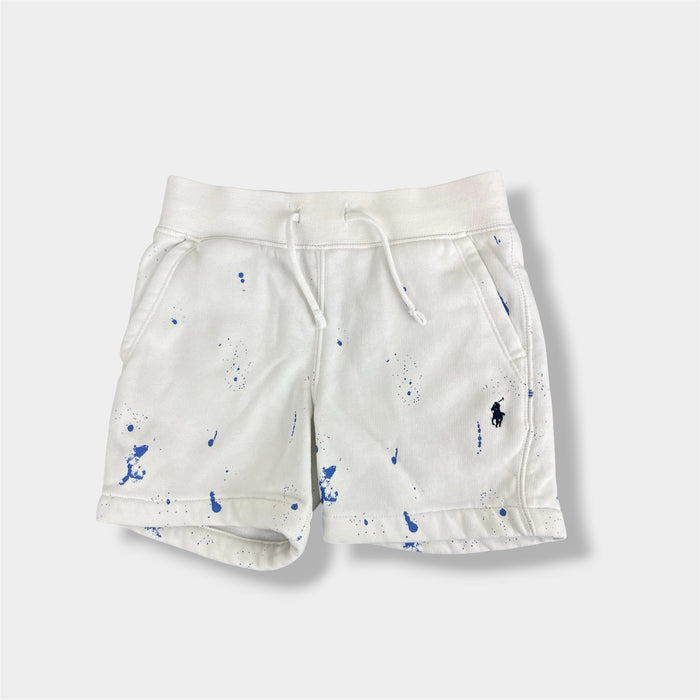 Polo Ralph Lauren Paint-Splatter-Print Fleece Short White Blue 3T